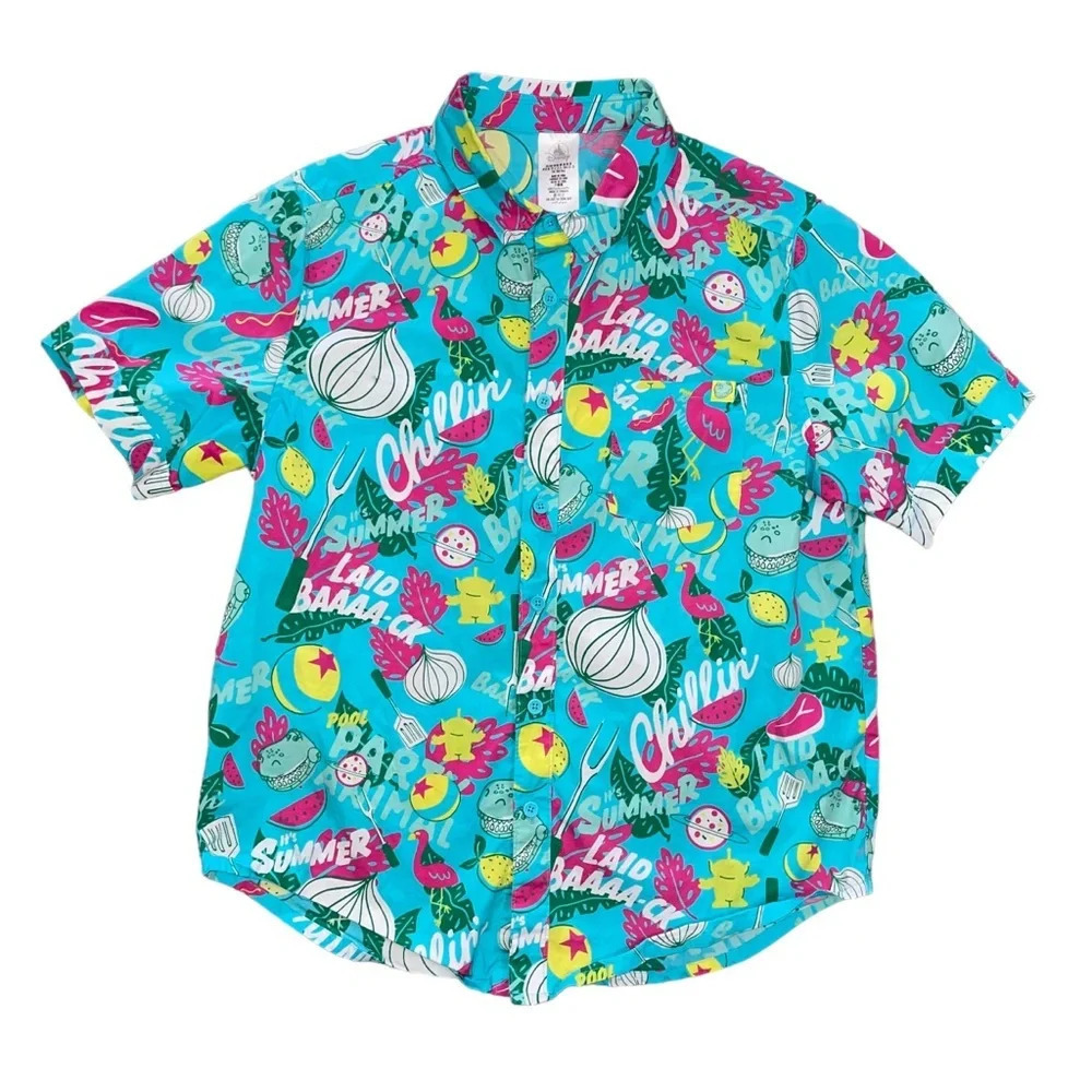 Disney Parks Pixar Toy Story Summer Hawaiian Shirt Button Up Mens Size Medium